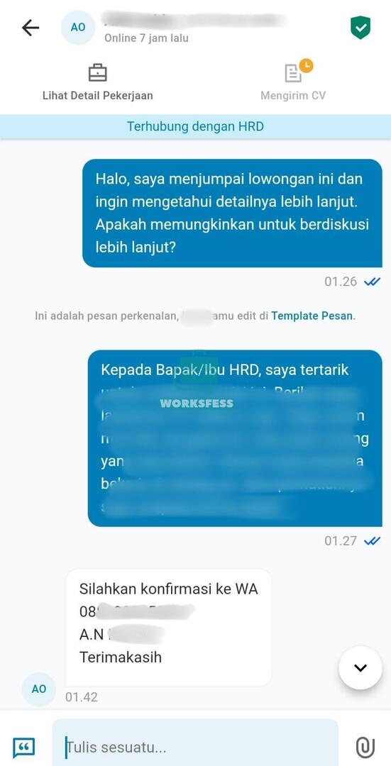 work! aku jam 1 pagi td coba apply byk lamaran di glints, trs ga lama, salah satu perusahaan aktif dan bls gini. mnrt klian ini scam ga ya? aku blm prnh ke panggil, jd gtau. emg katanya kalo di luar glints itu scam, chattan sama HRD nya tuh dari chat yg di glints ya?