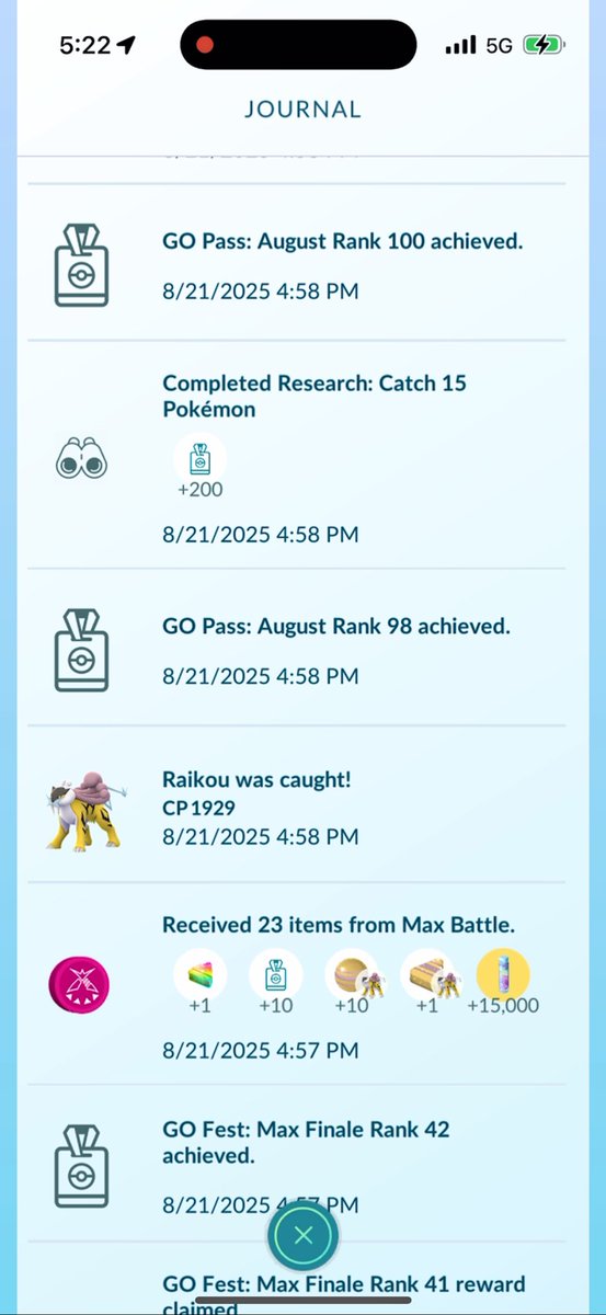 SGTrigon's tweet photo. @NianticHelp do we know why i first received less points and then completely stopped receiving points toward the max finale pass once i reached 100 on the august pass? https://t.co/i5zJcO6kfx