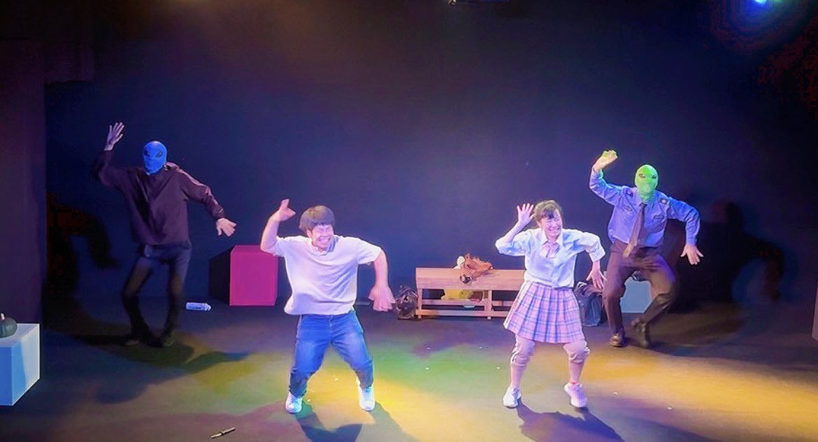 Motazalu's tweet photo. #火ゲキ #劇団黙猿 ×  #劇団乱れ桜
『街灯の下、君とふたりでおどるンパ』
終演しました！

初めての火ゲキ🔥楽しかったです。
お客様にも楽しんだというお声をいただき座組一同大喜びの日々でした👽

また見にきて🦍🙇‍♂️

ご来場いただいた皆様、火ゲキスタッフの皆様、誠にありがとうございました❕ https://t.co/JLWsCpl9cl