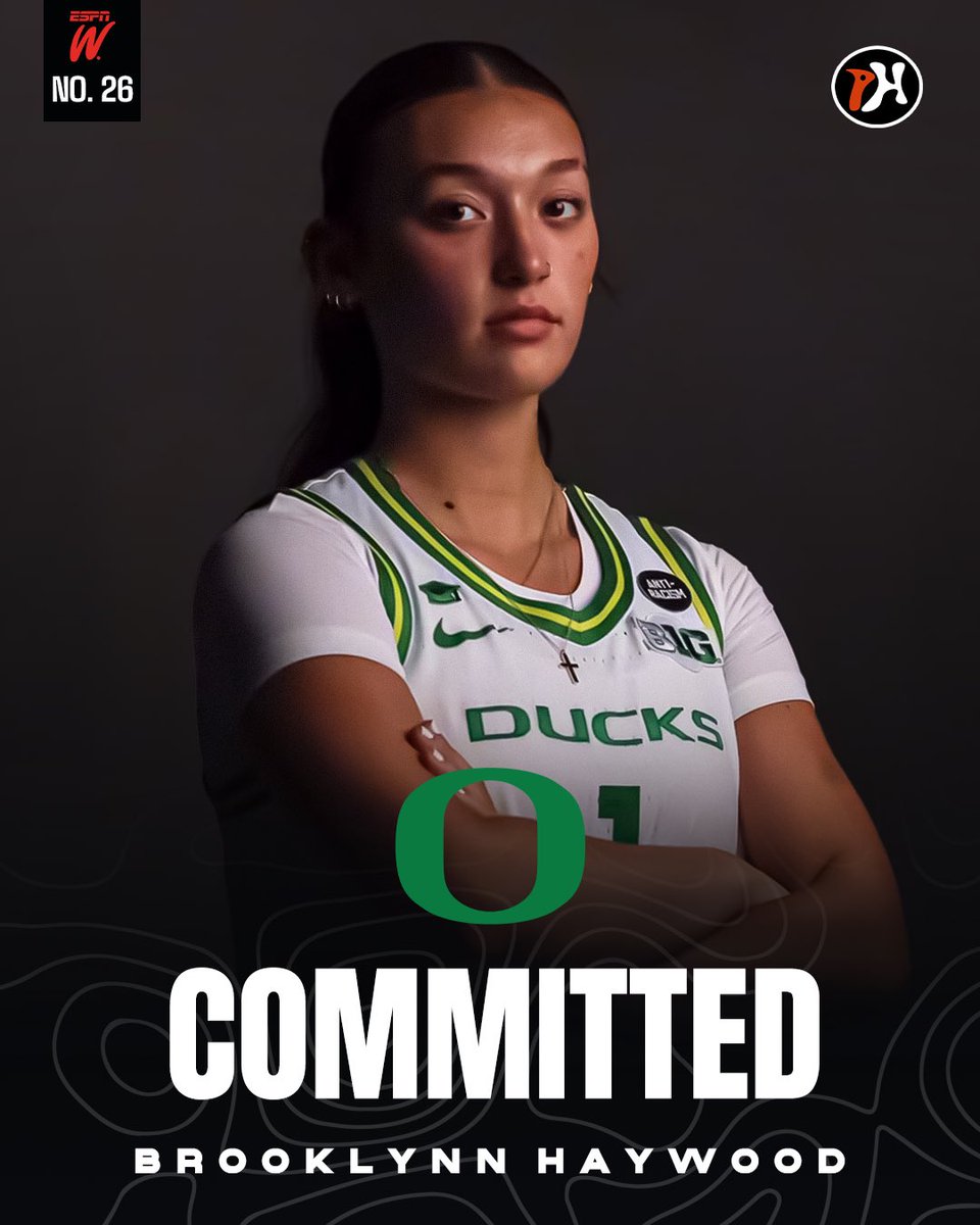 🚨: Brooklynn Haywood, 4⭐️ 5-9 guard C/O 2026 (No. 26 recruit), according to SportsCenter NEXT 100, has committed to the Oregon Ducks. 🦆💚💛

(🤳: <a href="/BrooklynnHaywo1/">Brooklynn Haywood</a> )