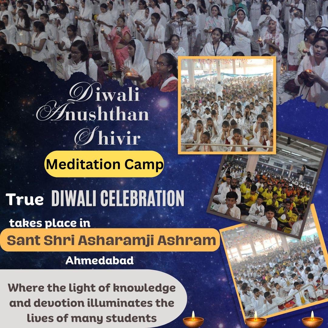 Under guidance of Sant Shri Asharamji Bapu, #MeditationCamp like Vidyarthi Anusthan Shivir, Vidyarthi Ujjwal Bhavishya Nirman Shivir, are being conducted by Asharamji Ashram.

Shivir enables Inner Peace and helps in fostering Spiritual Growth, Moral Values &amp; Cultural Development.
