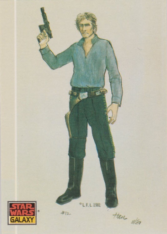 AustinGorton's tweet photo. Card #030: Original Sketches
The way these cards are just titled based on the first words of the cardback text is weird.
Also weird? Han without a vest or jacket.
#TradingCardADay #SWG1 #StarWars #NiloRodisJamero #DesignofStarWars #ReturnOfTheJedi #HanSolo https://t.co/mZWgIJ19Tq