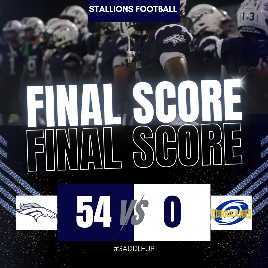 Final Score: Stallions 54 – Somerset Prep 0 🐎 A dominant performance in all three phases of the game. On to the next! 🔵⚪️