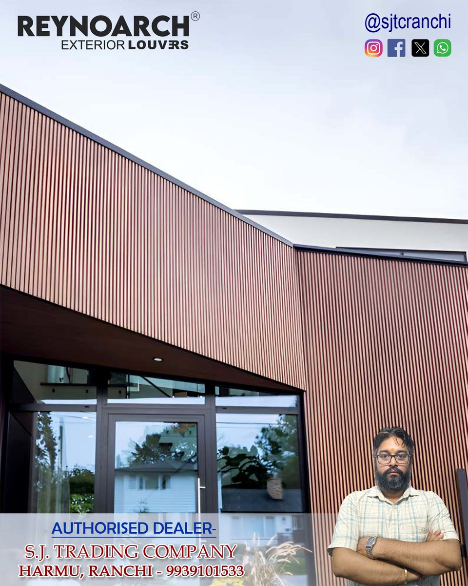 sjtcranchi's tweet photo. @ReynobondIndia 

#WPC #wpclouvers #wpccladding #wpcwallpanel #louvers #interior #exterior #architect #builder #ranchi https://t.co/W3FLtxzAfp
