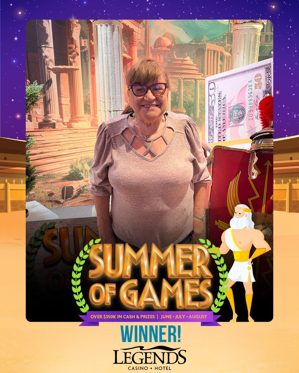 Congratulations to Valdemira! She just won herself $2,600.00! Use your Players card to earn points for Entries!