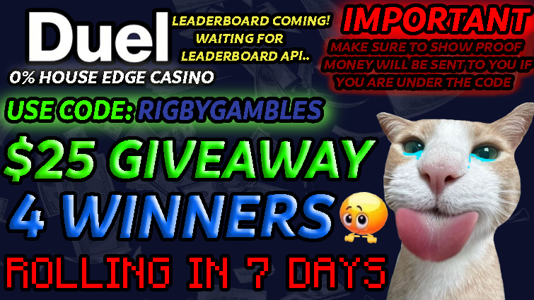 $100.00 Crypto Giveaway!🎉
1. Follow+Retweet+Like on X✅
2. Be under code "rigbygambles" on duel.com✅
3. Follow on Kick ✅

*ShowProof* Following on Kick / Being under code!
⚠️Make sure your Duel username is visible

duel.com/r/rigbygambles
kick.com/rigbygambles