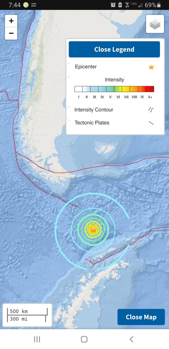 patton_cascadia's tweet photo. #EarthquakeReport for M7.5 #Earthquake #Sismo #Terremoto offshore of #Chile #Argentina #Antarctica en #DrakesPassage

Strike-slip earthquake mechanism
Probably related to May '24 M7.4 sequence (?)

'24 M7.4 report:
https://t.co/I7JgFSJWoD

https://t.co/S1R0M8P1qx https://t.co/ZQafasJZ1v