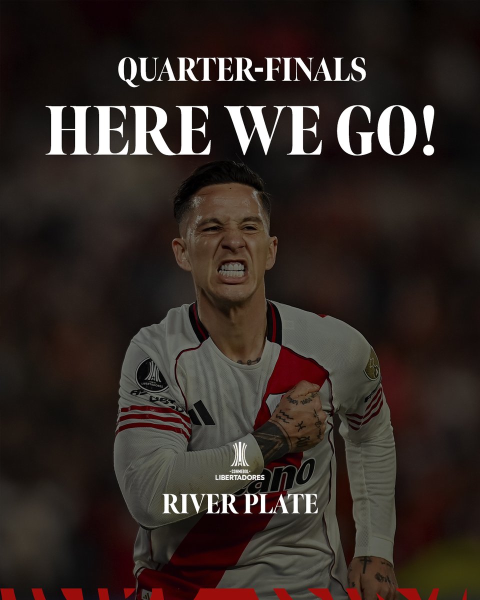 River Plate to @thelibertadores quarter-finals, here we go!

Come on you Millonarios! 🤍❤️🤍