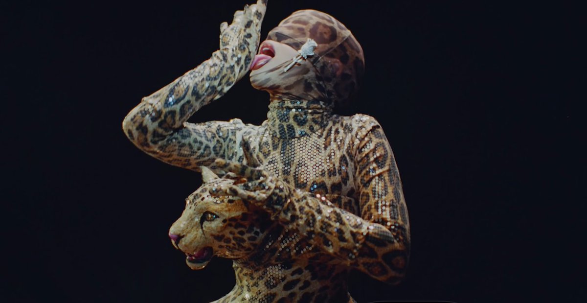The leopard print ensemble designed by Harvey Cenit