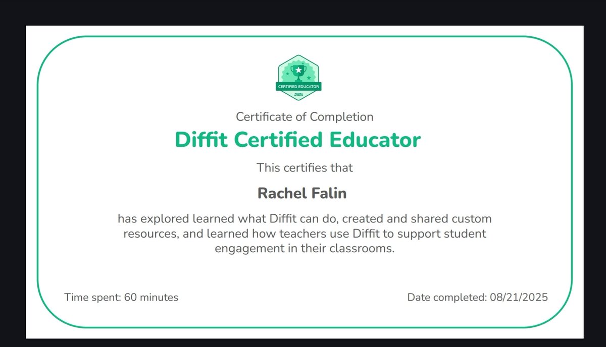 Adding another certification to my teacher toolbox! What a great resource for the classroom. Get started today with <a href="/DiffitApp/">Diffit</a>, you won't be disappointed. <a href="/KEDCGrants/">KEDC Grants</a> <a href="/KyCharge/">KYCharge</a>