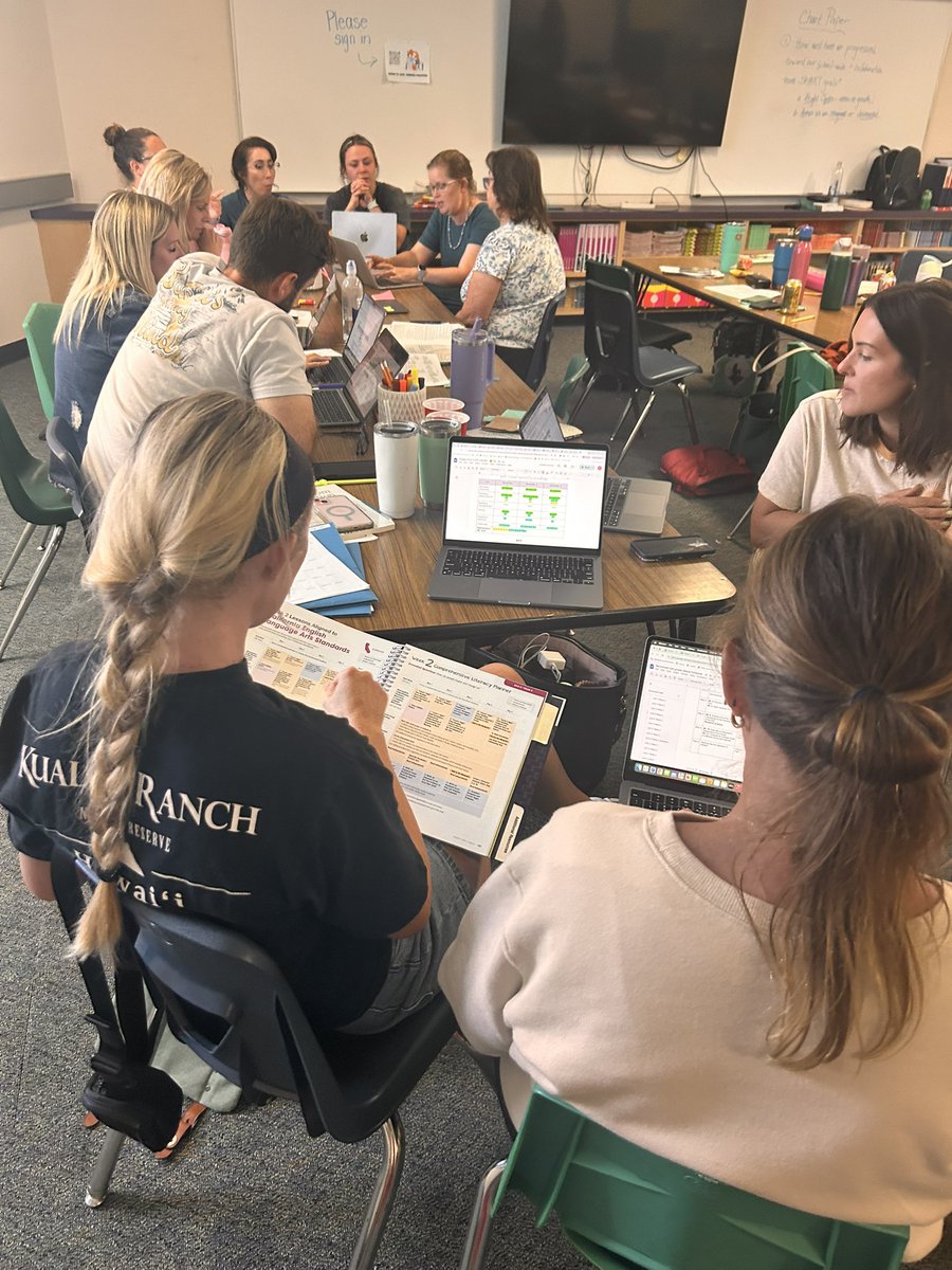 The District Guiding Coalition at Old Adobe Union in Petaluma, California dive into their data to examine if  growth was made on the 2024-2025 SMART goals. The results were transformative! Establishing new goals will build momentum and focus 🎯<a href="/SolutionTree/">Solution Tree</a>