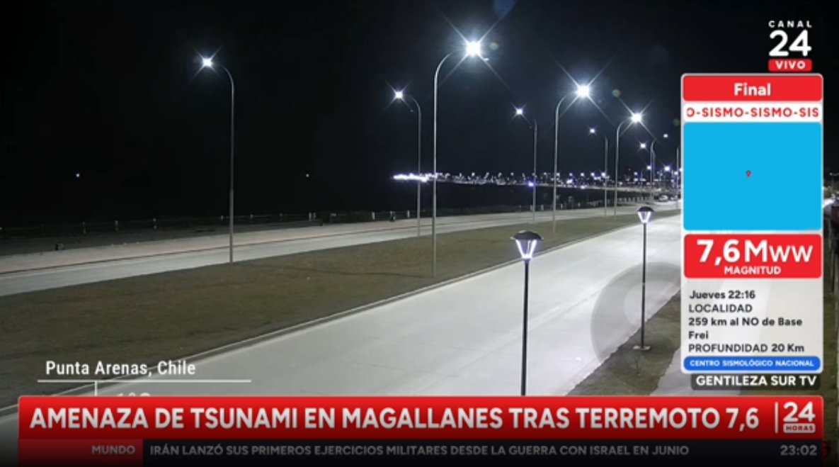 ⭕ #AHORA24H 

Amenaza de tsunami en Magallanes tras terremoto 7,6 

🖥 <a href="/tvnplay/">TVNPLAY</a> ➡️ tinyurl.com/2kek93hh
📡 En vivo ➡️ tinyurl.com/mtvfasyu