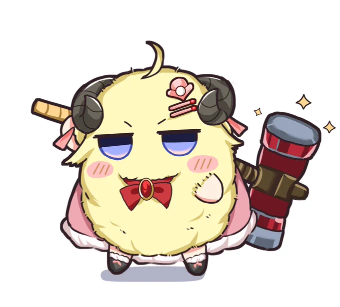 もふもふわためぇ #つのまきあーと