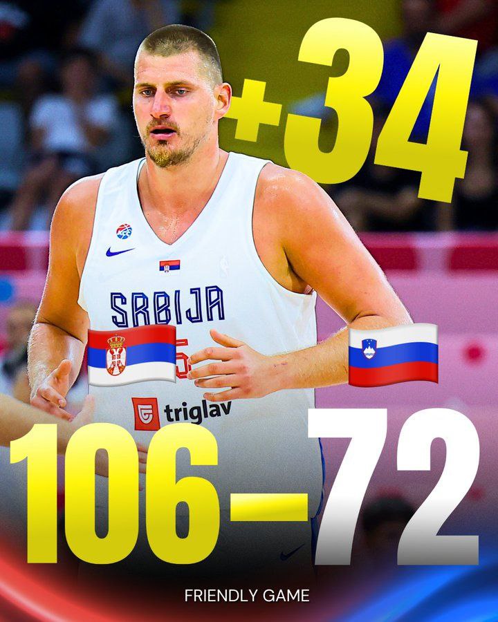 basket_analyst's tweet photo. 😤Serbia NO TUVO PIEDAD de la Eslovenia de Doncic en el partido de preparación del Eurobasket de esta tarde. https://t.co/2hXHXGKrZI