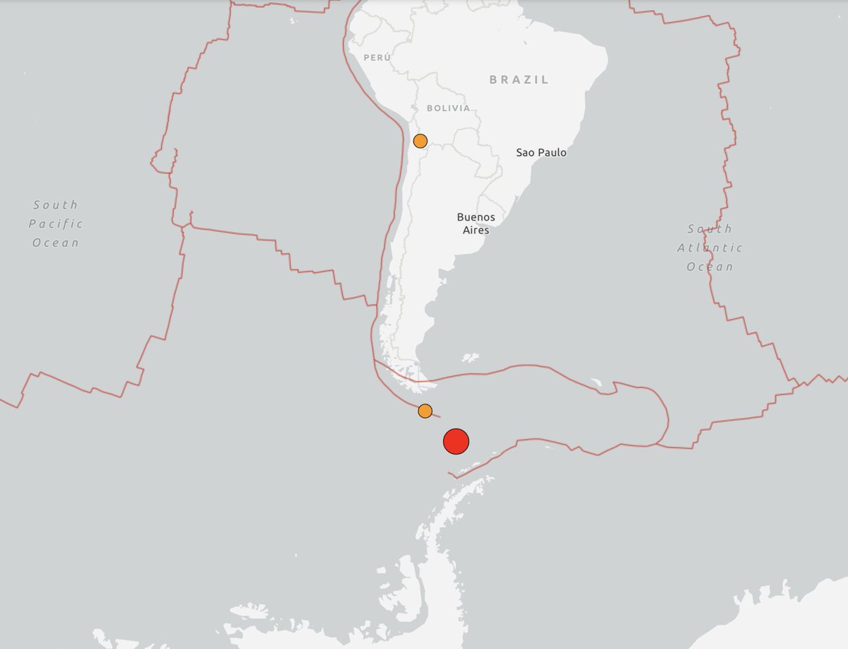 ActualidadRT's tweet photo. ❗❗Sismo de 7,5 GRADOS en el mar entre América del Sur y la Antártida

El movimiento telúrico se produjo en el mar conocido como pasaje de Drake https://t.co/4tO44eSG3C https://t.co/n3QFjtngDM
