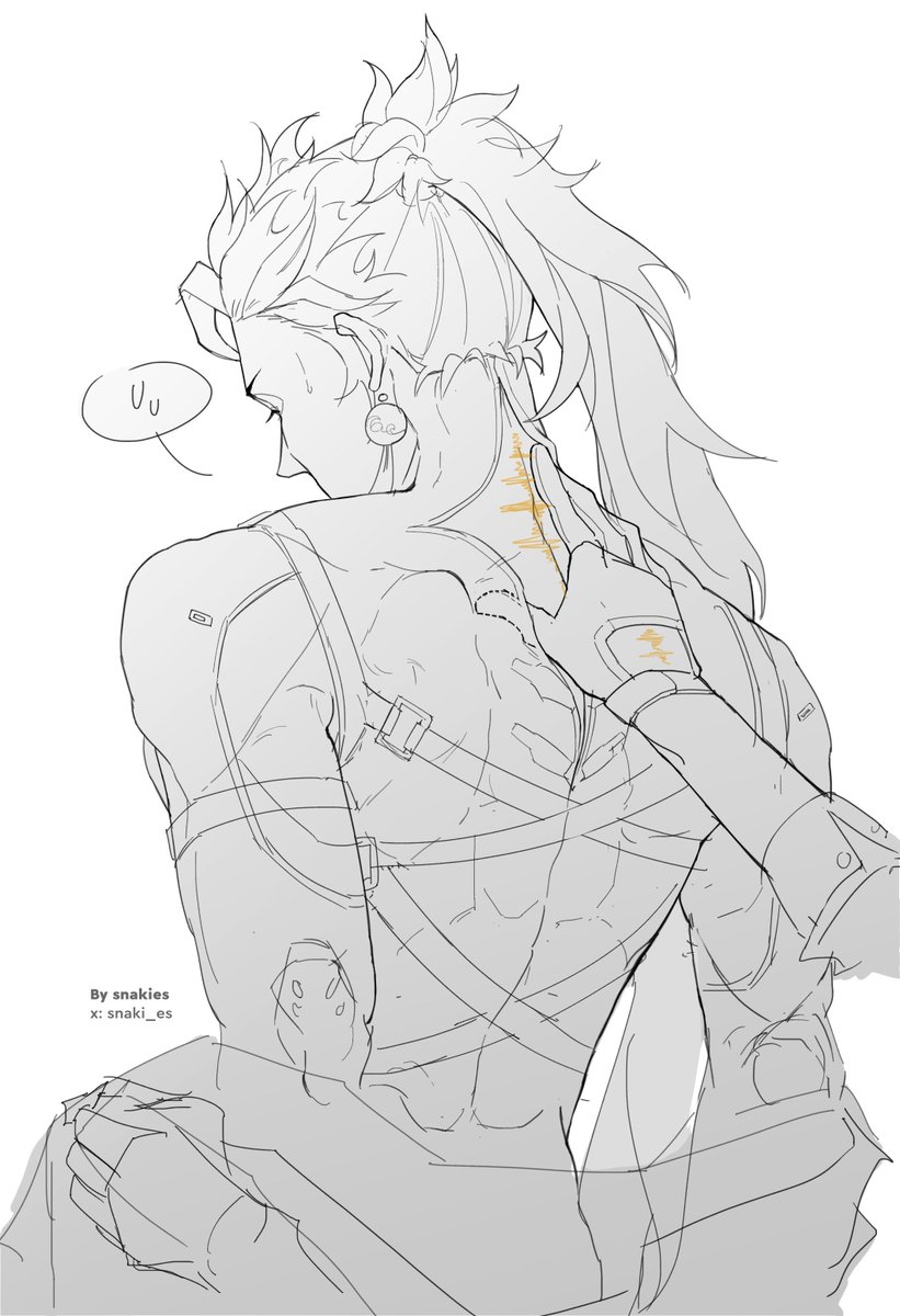 Pretty nape 

wip - maybe I’ll color it later

#WutheringWaves  #rover #jiyan #jirover