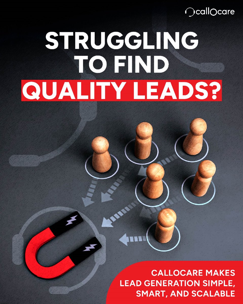 CallOcare's tweet photo. Finding the right leads is hard.But with CallOCare, it doesn’t have to be. We understand the real challenges behind lead generation and we’re here to fix them.
At CallOCare, we don’t just find leads. We build pipelines that convert. https://t.co/BpXZG0Aits