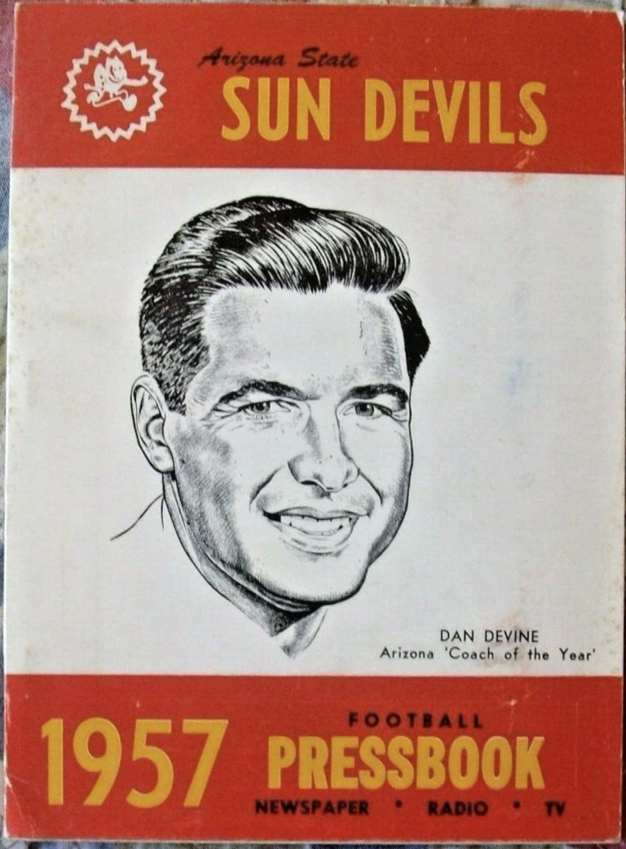 Dan Devine’s 1957 <a href="/ASUFootball/">Sun Devil Football</a> team went 10-0, finishing at No. 12 in both the AP and Coaches poll. It was the first undefeated season in #ArizonaState history.