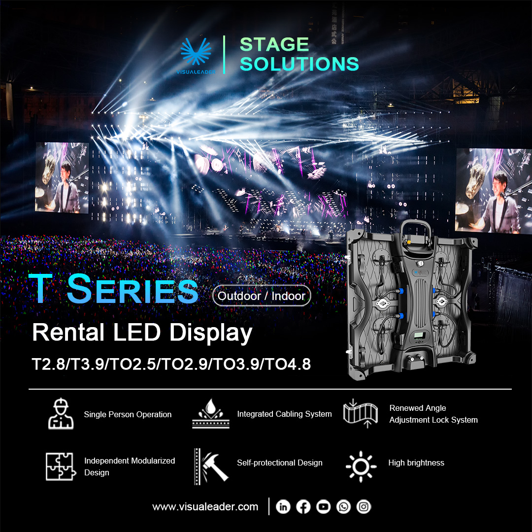 LVisualeader's tweet image. Stage Solutions 
T Series Rental LED Display  
Rental LED Display, Stage Performances, Hotel Conferences, Business Activities, Concerts.  
Websits: visualeader.com
E-mail: marketing@visualeader.com 
#leddisplay #stagescreen #stageleddisplay #rentalleddisplay #rentalscreen