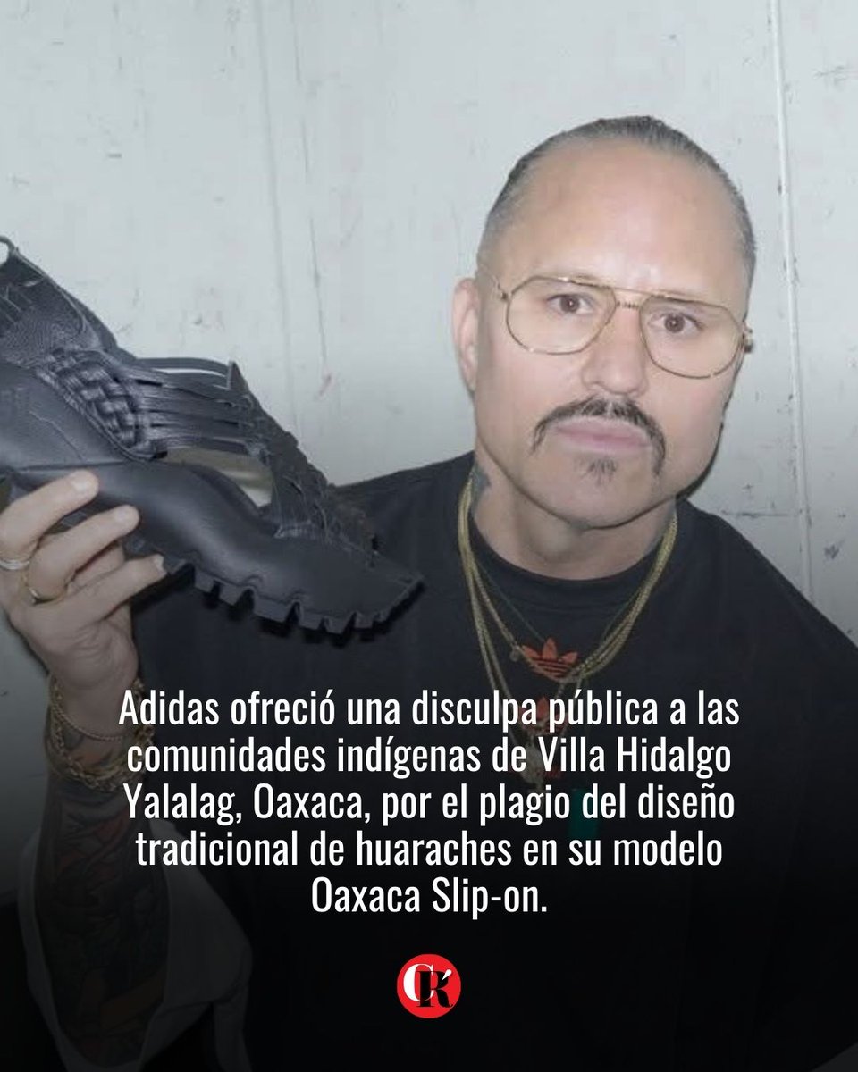 🙏 Adidas pidió disculpas públicas a la comunidad indígena de Yalalag, Oaxaca, tras el polémico plagio de huaraches tradicionales en modelo Oaxaca Slip-on.

La marca se comprometió a trabajar en colaboración con la comunidad y firmó un acuerdo para evitar futuros casos de plagio.