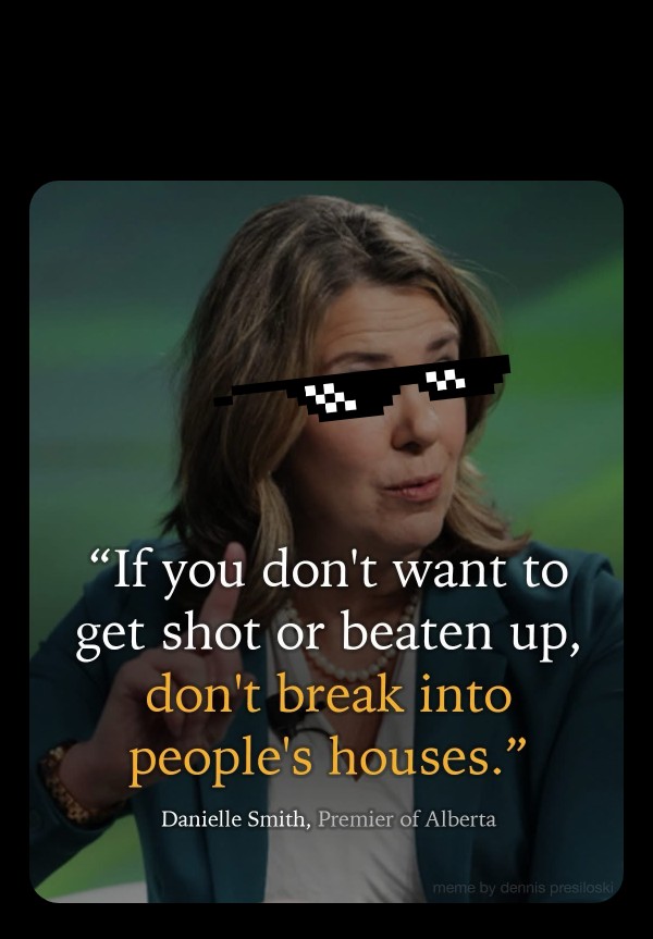 Our premier!
<a href="/ABDanielleSmith/">Danielle Smith</a>