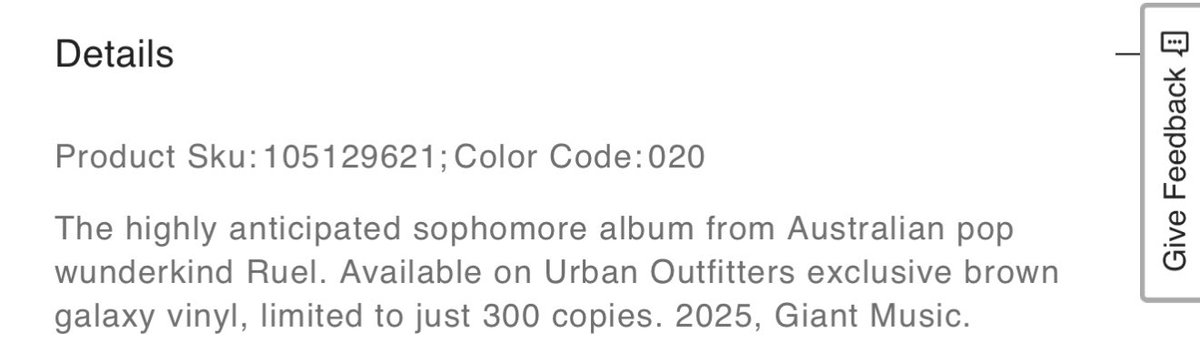 Urban Outfitters exclusive vinyl is limited to 300. Get em quick