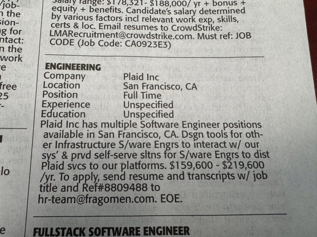 <a href="/thomasbsauer/">Tom Sauer</a> Wilco.

And in case one of those staffers sees this…. I’ll highlight how Computer Science grads experience unemployment double that of non STEM degrees — we’ve approved 300k H1-B so far this year (61% in entry level roles) that are used in their place.

THESE ARE AMERICANS ENTRY