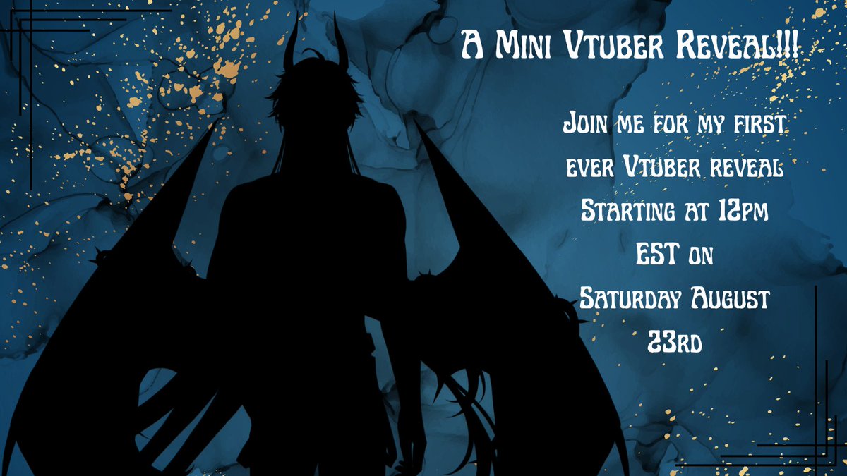 VenicumaVal's tweet photo. What's this? A mini Vtuber reveal? Join me for a reveal and some stupid laughs at 12pm EST on Saturday August 23rd. Hope to see you there!

#Vtuber #Debut https://t.co/YdwQuop8c2