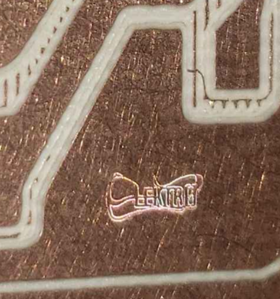 I've really dialed in my levelling and feeds - tried engraving my logo - 5 micron deep (0.005mm), it's about 3x6.5mm in total