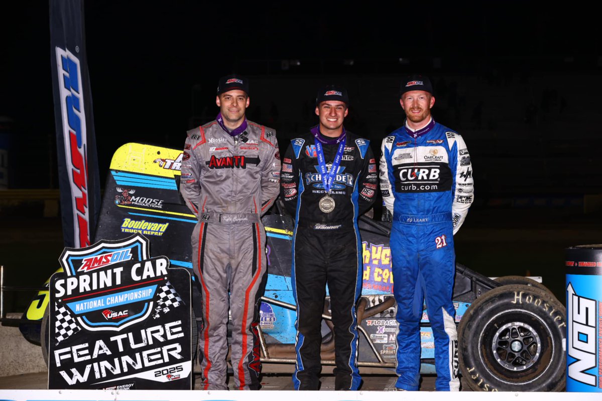 USAC Racing (@usacnation) on Twitter photo Tonight's top-3 USAC <a href="/AMSOILINC/">AMSOIL INC</a> National Sprint Car feature finishers at <a href="/kokomospeedway/">Kokomo Speedway</a>. 👇
🥇 <a href="/briggsdanner78/">Briggs Danner</a> || Hogue Racing Enterprises #39
🥈 <a href="/k_cummins3c/">Kyle Cummins</a> || <a href="/_PPR3p/">Petty Performance Racing</a> #3p
🥉 <a href="/CJ_Leary_/">CJ Leary</a> || <a href="/teamazracing21/">Team AZ Racing</a> / <a href="/CurbRecords/">Curb Records</a> #21AZ
📸 <a href="/rkfphoto98/">rich forman</a>
<a href="/ElliottsTrailer/">Elliott's Custom Trailers & Carts</a> #SmackdownXIV Tonight's top-3 USAC <a href="/AMSOILINC/">AMSOIL INC</a> National Sprint Car feature finishers at <a href="/kokomospeedway/">Kokomo Speedway</a>. 👇
🥇 <a href="/briggsdanner78/">Briggs Danner</a> || Hogue Racing Enterprises #39
🥈 <a href="/k_cummins3c/">Kyle Cummins</a> || <a href="/_PPR3p/">Petty Performance Racing</a> #3p
🥉 <a href="/CJ_Leary_/">CJ Leary</a> || <a href="/teamazracing21/">Team AZ Racing</a> / <a href="/CurbRecords/">Curb Records</a> #21AZ
📸 <a href="/rkfphoto98/">rich forman</a>
<a href="/ElliottsTrailer/">Elliott's Custom Trailers & Carts</a> #SmackdownXIV