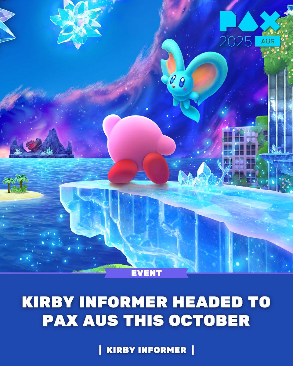 Once again, we’re headed to <a href="/PAXAus/">PAX Australia</a> in Melbourne, Australia for all three days — the 10th, 11th and 12th. 

We’ll be giving out Kirby Informer logo enamel pins so if you’re going, please don’t forget to say hi! 

Hope to see you all there. 

- Eliza 💗✨ (<a href="/tulipskyes/">eliza</a>)
