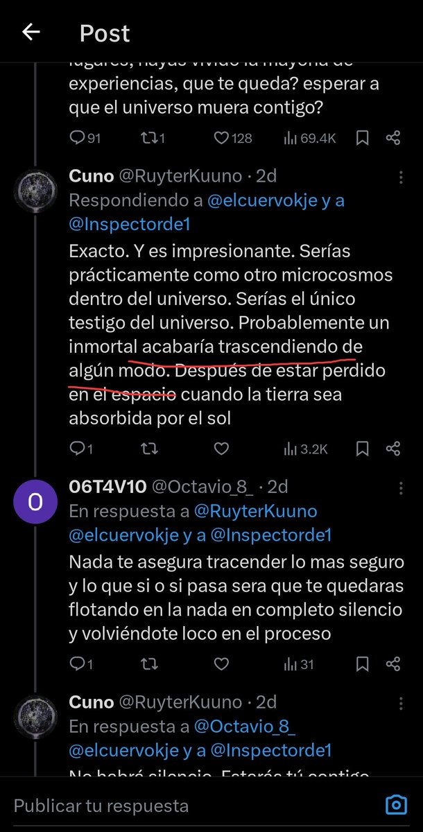Octavio_8_'s tweet photo. @RuyterKuuno @elcuervokje @Inspectorde1 Y lo mio es decirte exactamente lo que pasaría si te quedas en completo silencio absoluto en el vacio del espacio. Te volverás loco nada mas. https://t.co/uJofTpIfZF