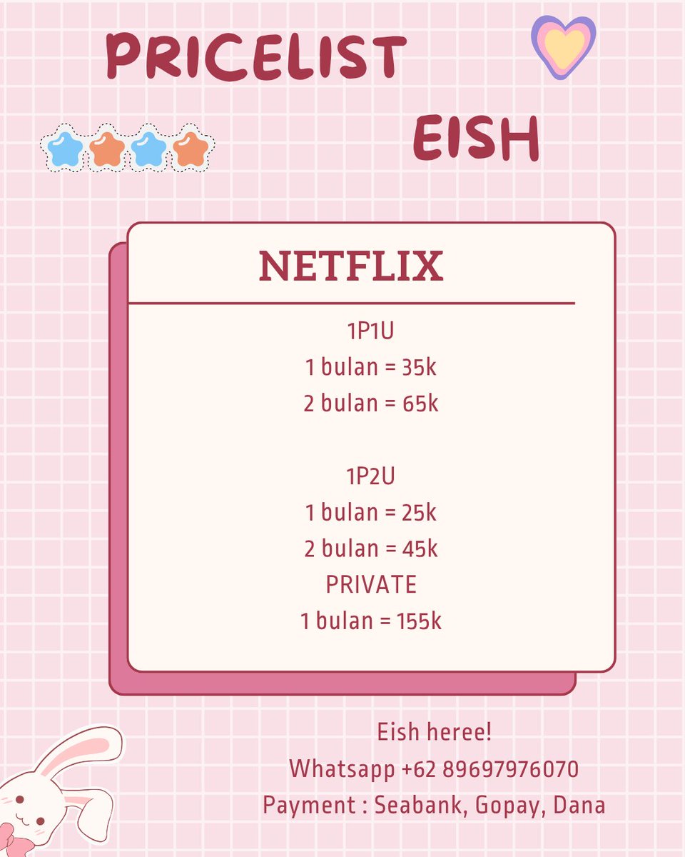 direkeur's tweet photo. Yukk ready netflix, yang mau nonton film tanpa gangguan iklann, sung order aja.

💸 Gopay, dana
💌 Order? Langsung dm atau wa yaa
📞 https://t.co/BRUGAcUt8y

Fast respon? Wa ajaa kakk

#zonauang #zonajajan https://t.co/hxF0Dg87lk