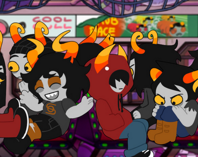 happystuck's tweet photo. even tho trolls werent supposed to be anything more than a short scifi romp i think its real neat that they were able to get an expanded identity in hiveswap. just look at these funny little guys https://t.co/I13utQ9Mj0