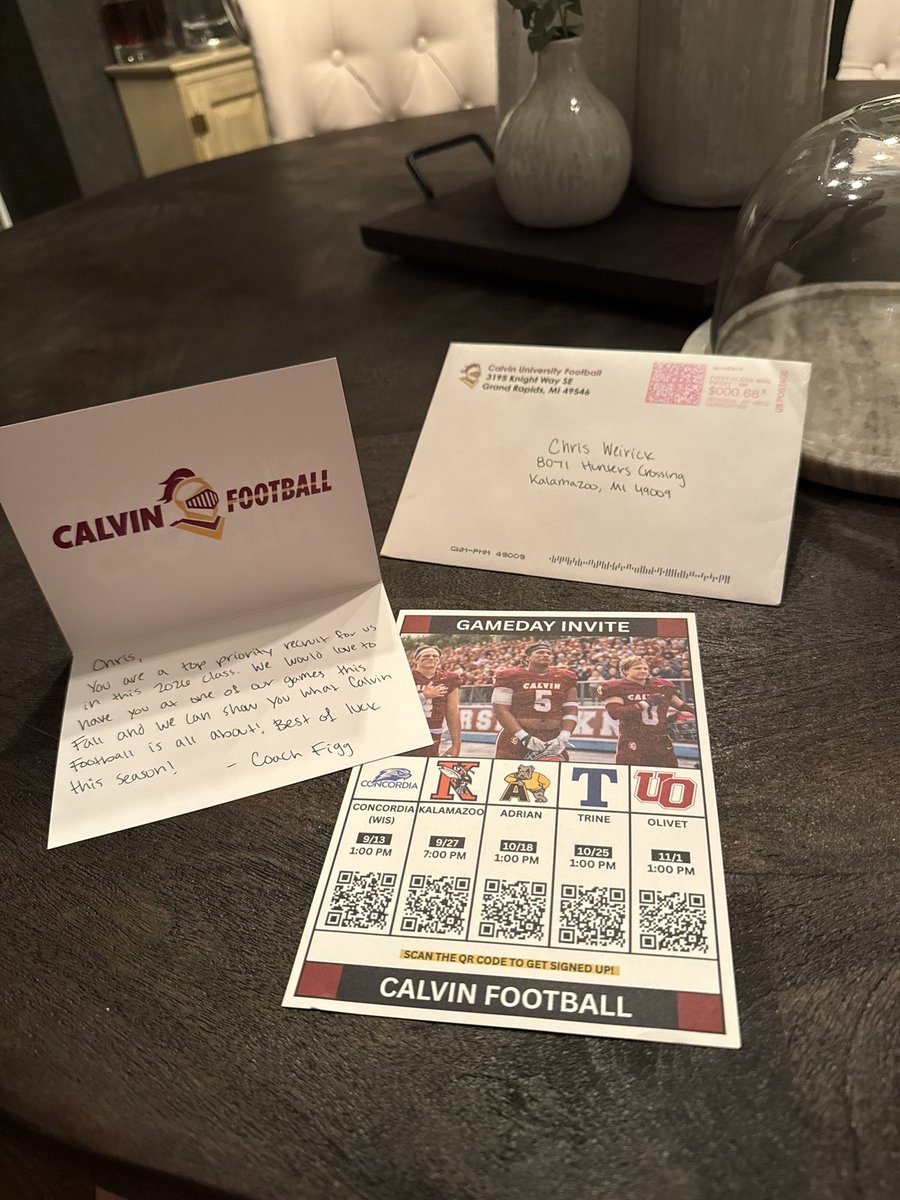 Chris Weirick (@chris_weirick8) on Twitter photo Huge thank you to Coach <a href="/CoachTrentFigg/">Trent Figg</a> and the entire staff at Calvin. Can't wait to attend the game on the 18th. <a href="/CoachBenDixon/">Ben Dixon</a> <a href="/CoachLBell/">Lamar Bell</a> Huge thank you to Coach <a href="/CoachTrentFigg/">Trent Figg</a> and the entire staff at Calvin. Can't wait to attend the game on the 18th. <a href="/CoachBenDixon/">Ben Dixon</a> <a href="/CoachLBell/">Lamar Bell</a>