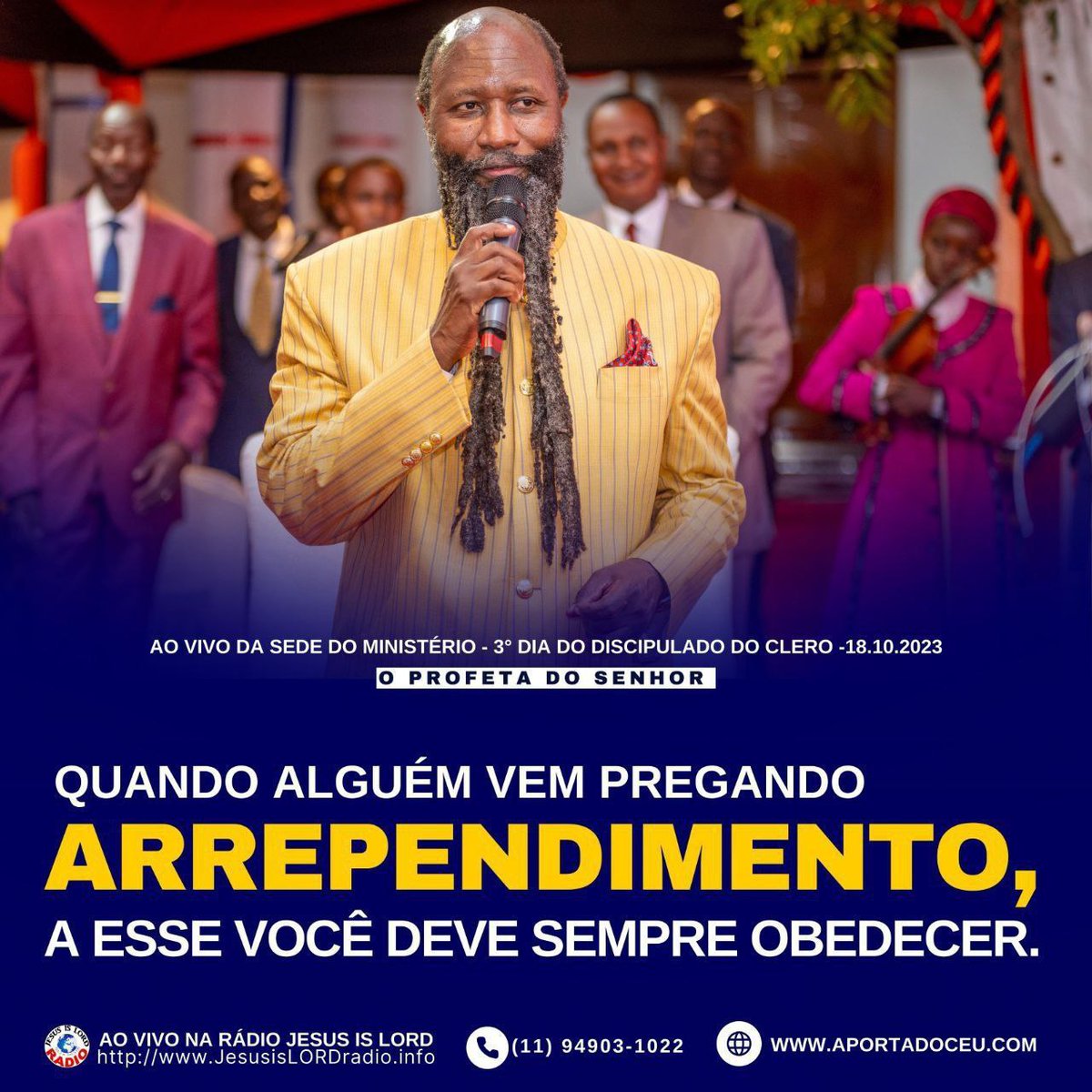 Voce treme diante de Deus ? 
Tremer é obedecer a Deus , quando Deus diz : sede Santo , voce está se separando ? 
Voce tem dado ouvido ao Profeta do Senhor ? 
Arrependam-se Brasil , ouçam a Voz do teu Deus #ChristReturnDetails