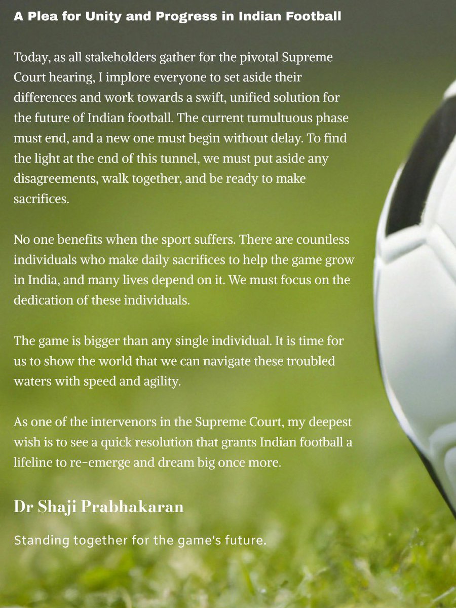 A plea for unity and progress in #IndianFootball