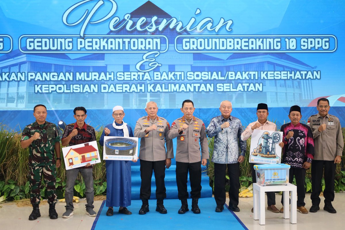 Narkobarestabjm's tweet photo. *Kapolri Resmikan Dua SPPG dan Groundbreaking 10 SPPG Baru di Polda Kalsel, Dukung Ketahanan Pangan dengan Gerakan Pangan Murah* https://t.co/rYBOHYUQhd