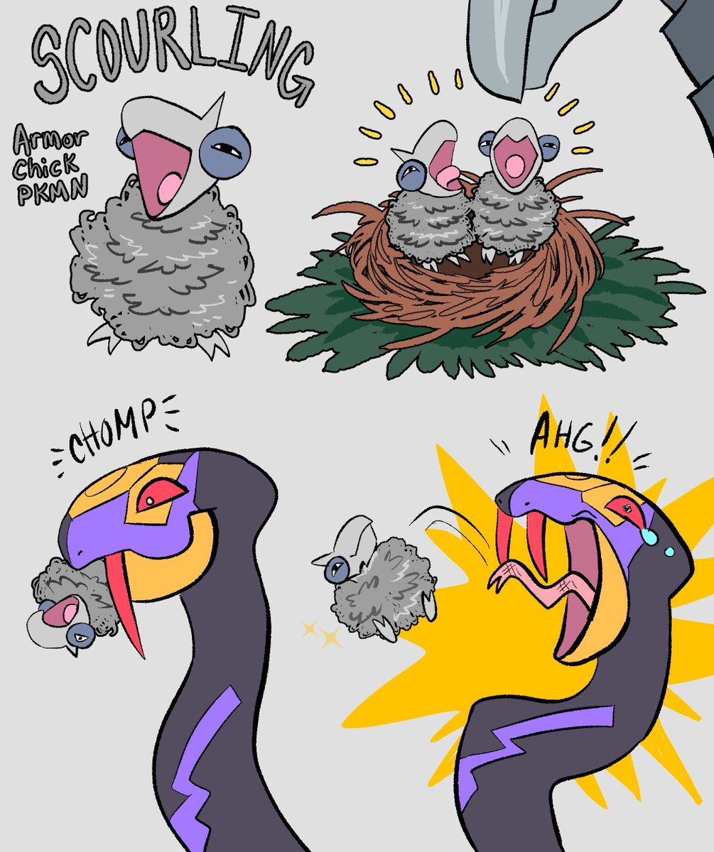BeeBeeRock's tweet image. Baby Skarmory design idea. I've seen cool baby Skarmory designs but I think we deserve a scrungly little guy. Based on steel wool/scouring pad and those ugly newborn chicks.