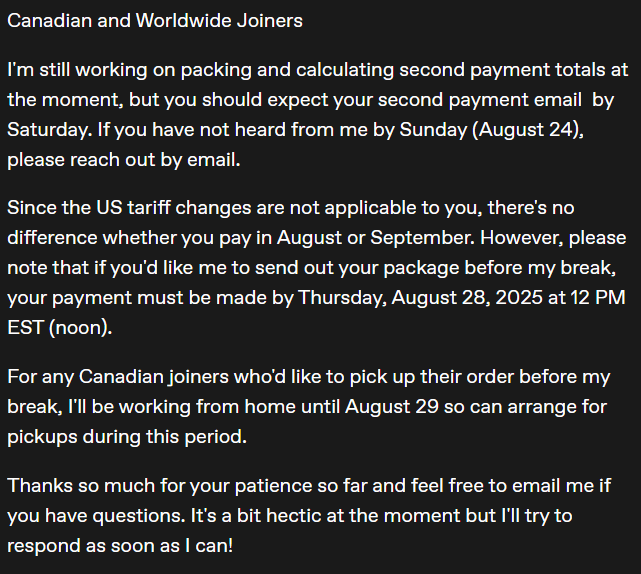 Update 2025-08-21 (August Arrivals)