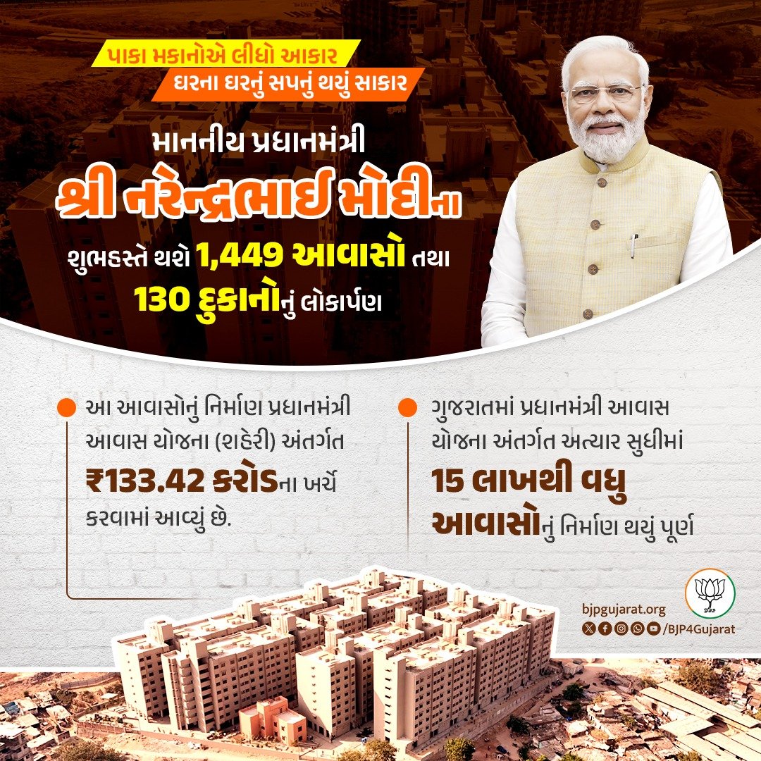 Digvijaysinh A Gohil (@a_digvijaysinh) on Twitter photo પાકા મકાનોએ લીધો આકાર
ઘરના ઘરનું સપનું થયું સાકાર
માનનીય પ્રધાનમંત્રી શ્રી <a href="/narendramodi/">Narendra Modi</a> જીના શુભહસ્તે થશે 1,449 આવાસો તથા 130 દુકાનોનું લોકાર્પણ પાકા મકાનોએ લીધો આકાર
ઘરના ઘરનું સપનું થયું સાકાર
માનનીય પ્રધાનમંત્રી શ્રી <a href="/narendramodi/">Narendra Modi</a> જીના શુભહસ્તે થશે 1,449 આવાસો તથા 130 દુકાનોનું લોકાર્પણ