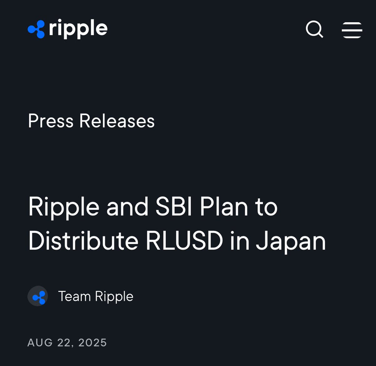 🚨BREAKING: @Ripple and major banking group 