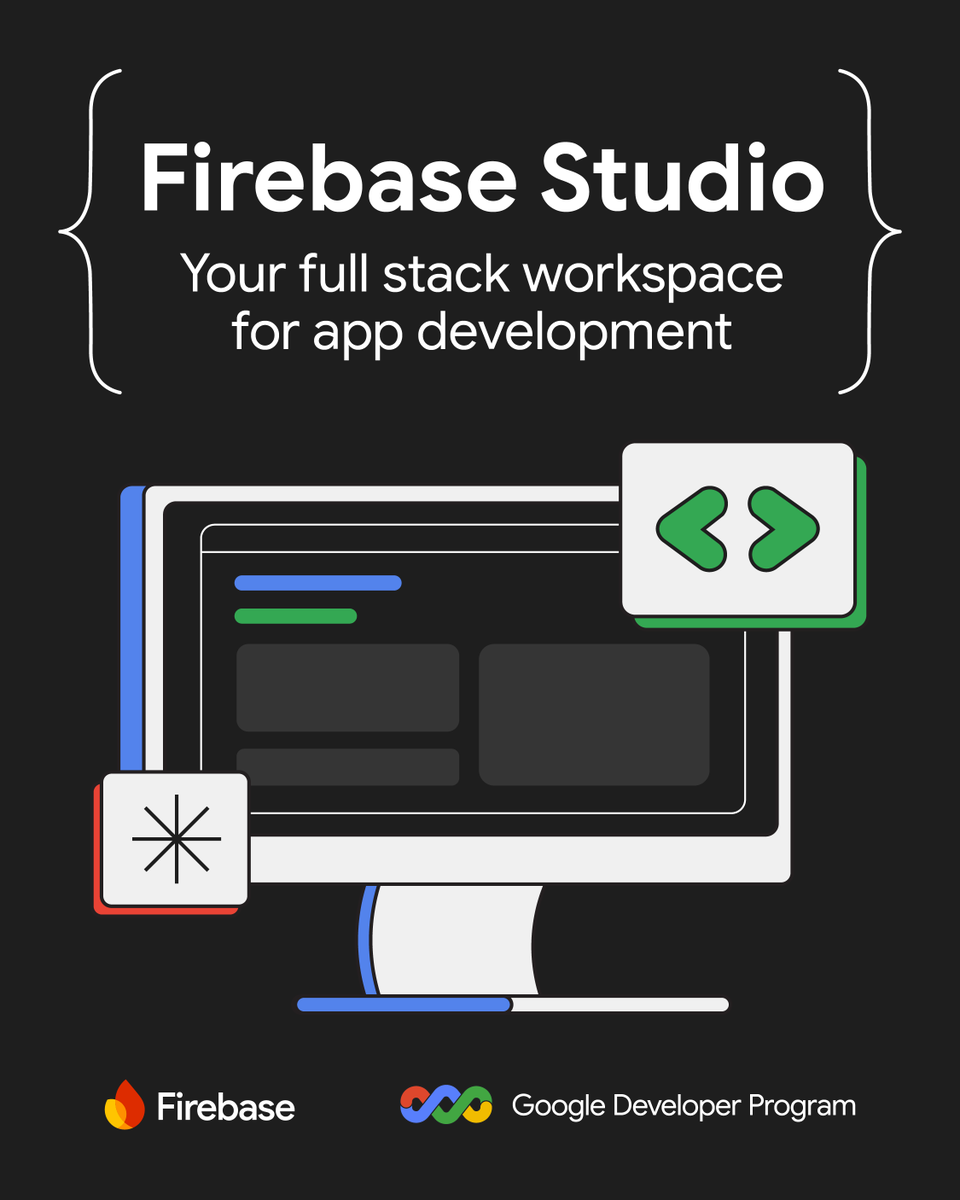 googledevs's tweet image. The #GoogleDeveloperProgram includes @Firebase Studio workspaces to help build and deploy apps faster. 🚀 GDE @AbhishekDoshi26 shares how the studio can help you work faster → goo.gle/45JocgP