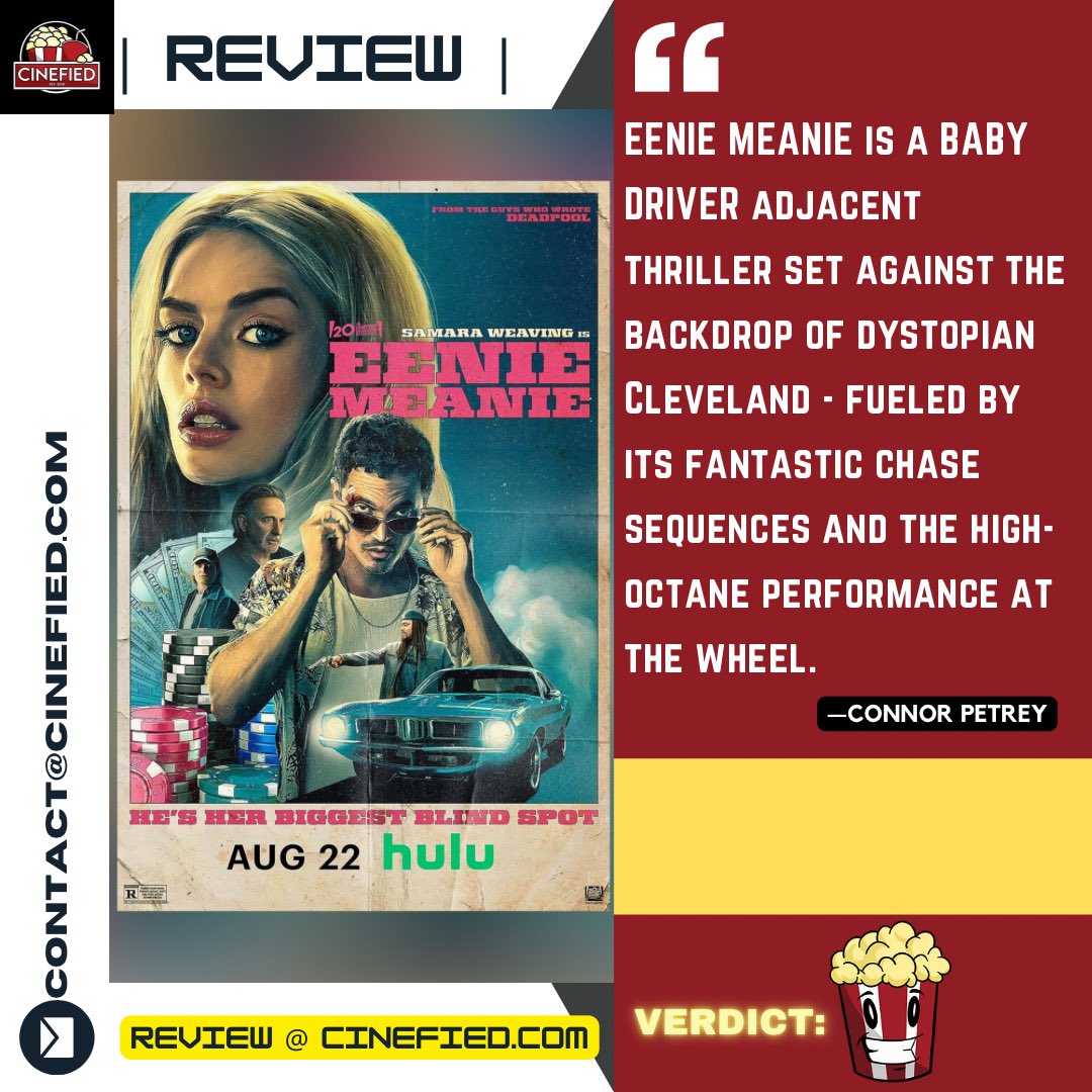 READ Our Movie Review @ Cinefied.com: cinefied.com/eeniemeaniemov…

[ #eeniemeanie #samaraweaving <a href="/hulu/">Hulu</a> <a href="/20thcentury/">20th Century Studios</a> ]