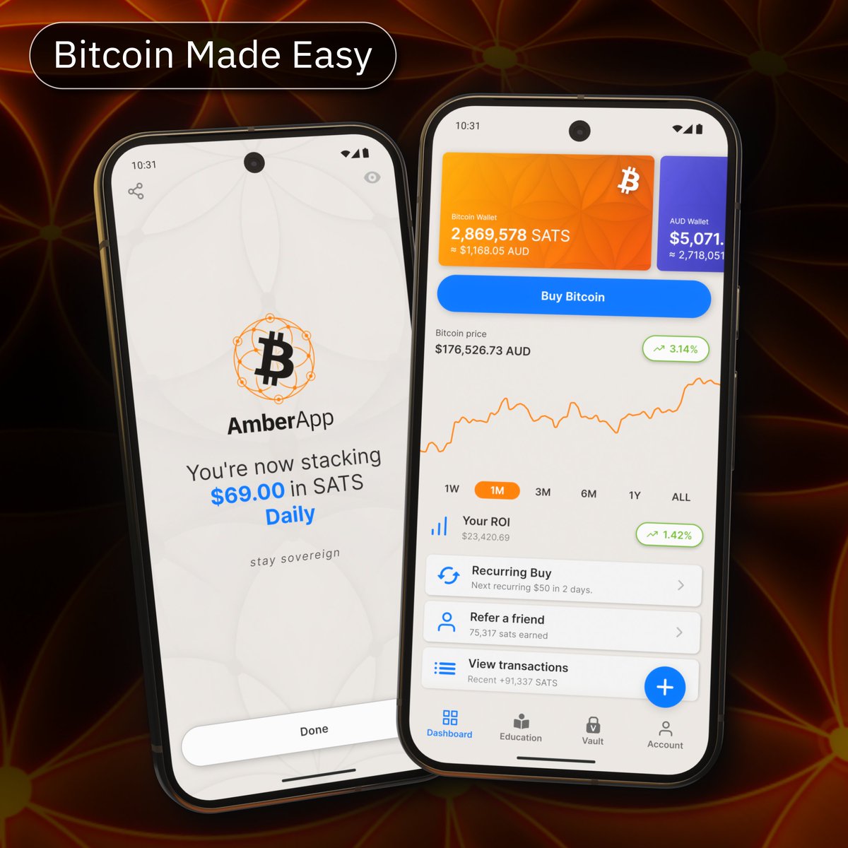 Couldn't imagine in 2019, when I first started using <a href="/theAmberApp/">AmberApp</a> to stack sats, that a few years later I'd get to redesign the thing--life's weird that way!

Wish I could go all out, but slowly gently we go, will leave the full on psychedelia to <a href="/theAmberWallet/">AmberWallet</a> =P ∞ <3