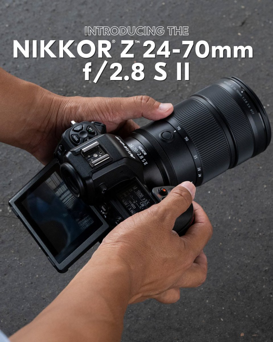 NikonUSA's tweet photo. 🚨 Peak Performance starts here. Meet the NIKKOR Z 24-70mm f/2.8 S II.

#NikonCreators, who’s ready to add this elite lens to their kit?! https://t.co/gJcgPclcEZ