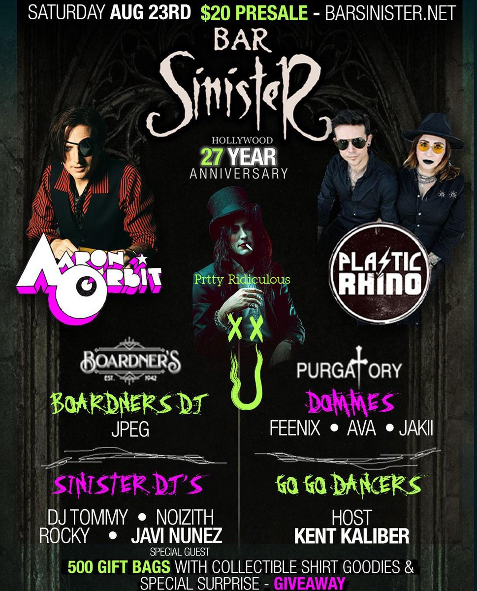 ClubBarSinister's tweet photo. GET READY --- Our MASSIVE Bar Sinister Anniversary Bash is THIS SAT AUG 23! https://t.co/qmH7YwUMJ9