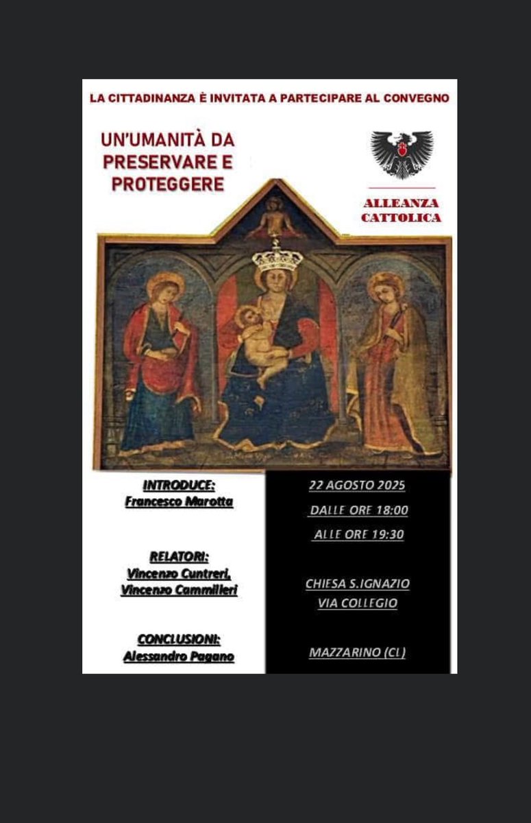 alepaganoX's tweet photo. Oggi pomeriggio alle 18:00 faccio le conclusioni in questo convegno organizzato dai giovani di Mazzarino (CL). 
Mi è sempre piaciuto, e oggi mi piace ancor di più, lavorare con i ragazzi e costruire con loro il futuro. https://t.co/vSDI7Thos2