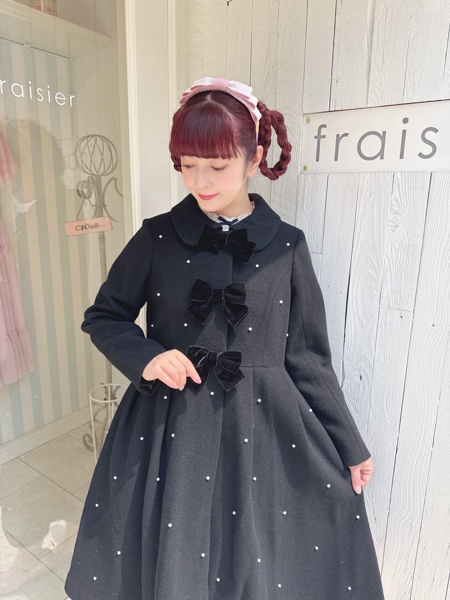 【正規品】Maria pipi ハートキルトコート 黒 青木美沙子 エミリーテンプルキュートさんの新作コート🎀パールが沢山着いていて
