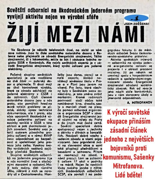 Jsem Zděšena! (@jzdesena) on Twitter photo K výročí okupace přináším článek skvělého člověka, vynikajícího novináře a velkého odpůrce komunistů a všeho ruského, Sašenky Mitrofanova. Jsem zděšena! <a href="/AlexandrMitrofa/">Alexandr Mitrofanov</a> K výročí okupace přináším článek skvělého člověka, vynikajícího novináře a velkého odpůrce komunistů a všeho ruského, Sašenky Mitrofanova. Jsem zděšena! <a href="/AlexandrMitrofa/">Alexandr Mitrofanov</a>